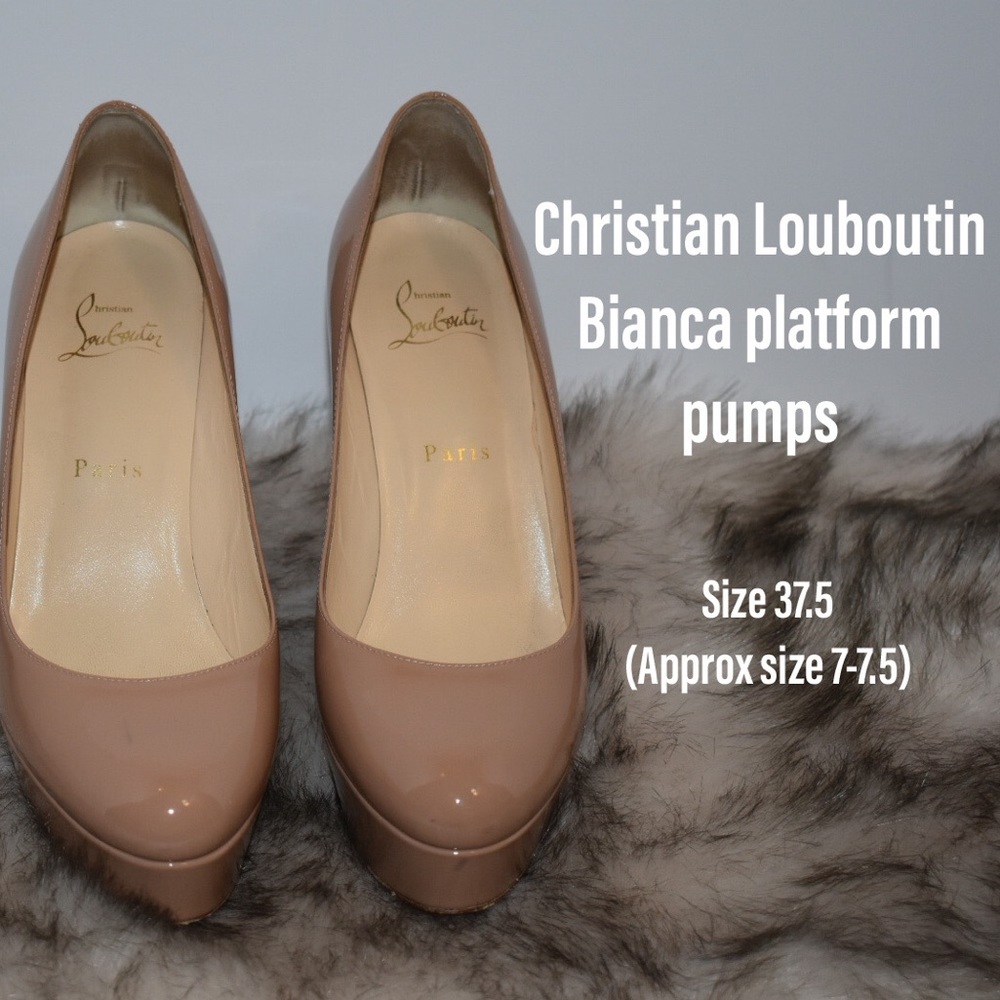 Christian Louboutin Bianca Platform Pumps - Tan